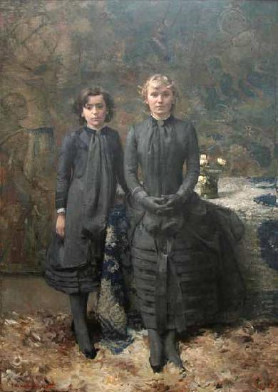 Theo Van Rysselberghe The Sisters of the Painter Schlobach oil painting picture